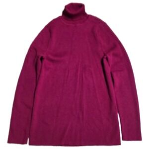Chico's Turtleneck Sweater Women's  Size M Burgundy Pullover Cotton Blend